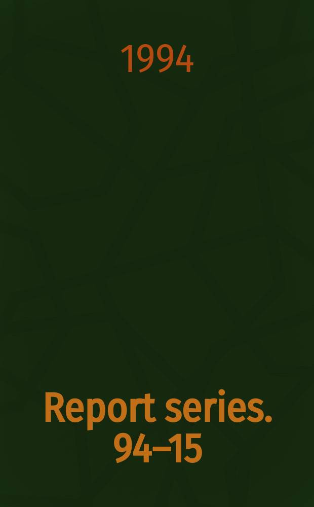 Report series. 94–15 : Precision determination of the Z° resonance ...