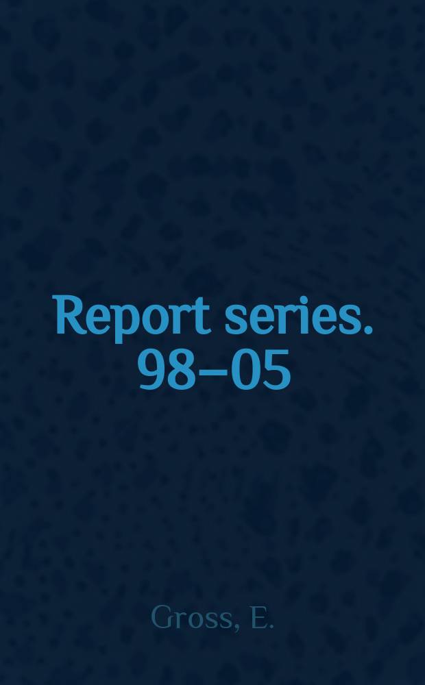 Report series. 98&ndash;05 : Prospects for the Higgs boson search ...