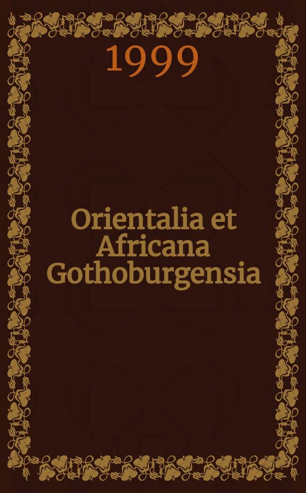 Orientalia et Africana Gothoburgensia