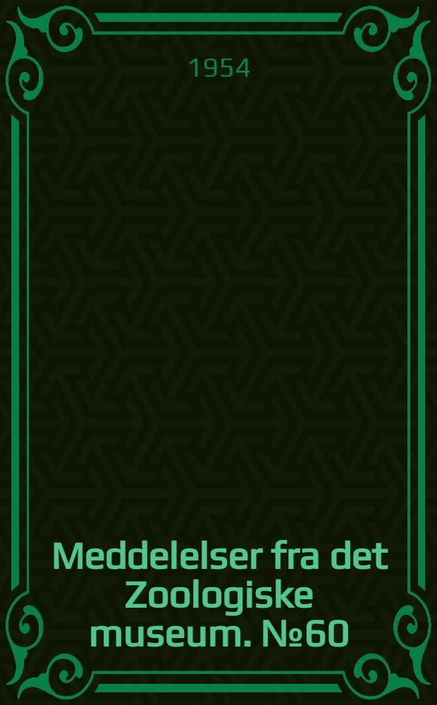 Meddelelser fra det Zoologiske museum. №60 : A contribution to the ornithology of Eastern Siberia