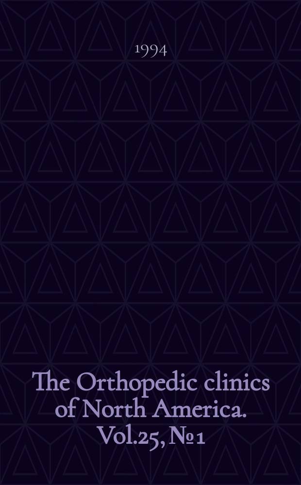 The Orthopedic clinics of North America. Vol.25, №1 : Foot and ankle injuries in sports