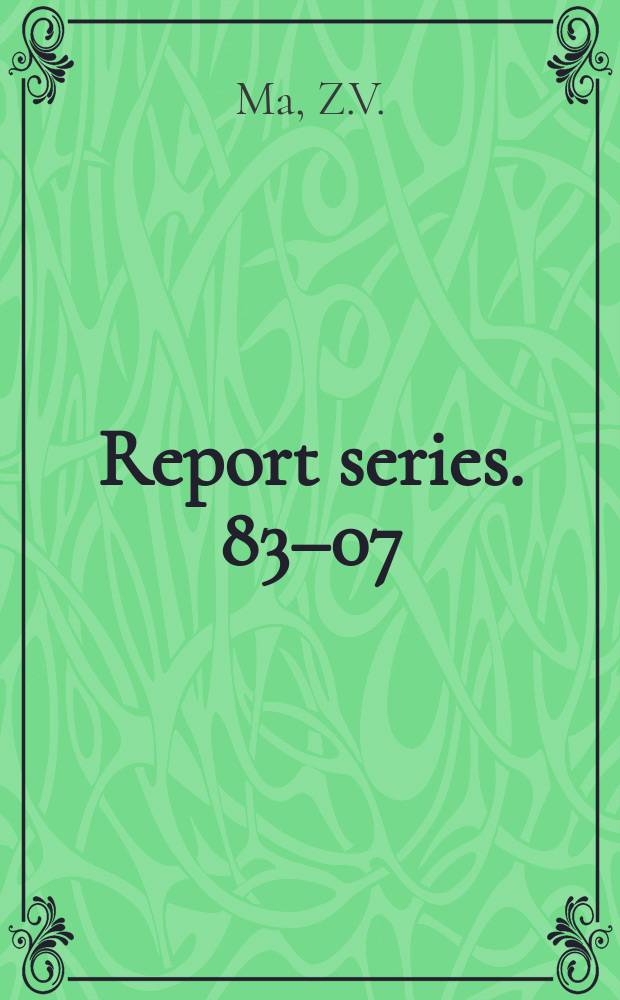 Report series. 83–07 : Theory of model - space single particle ...