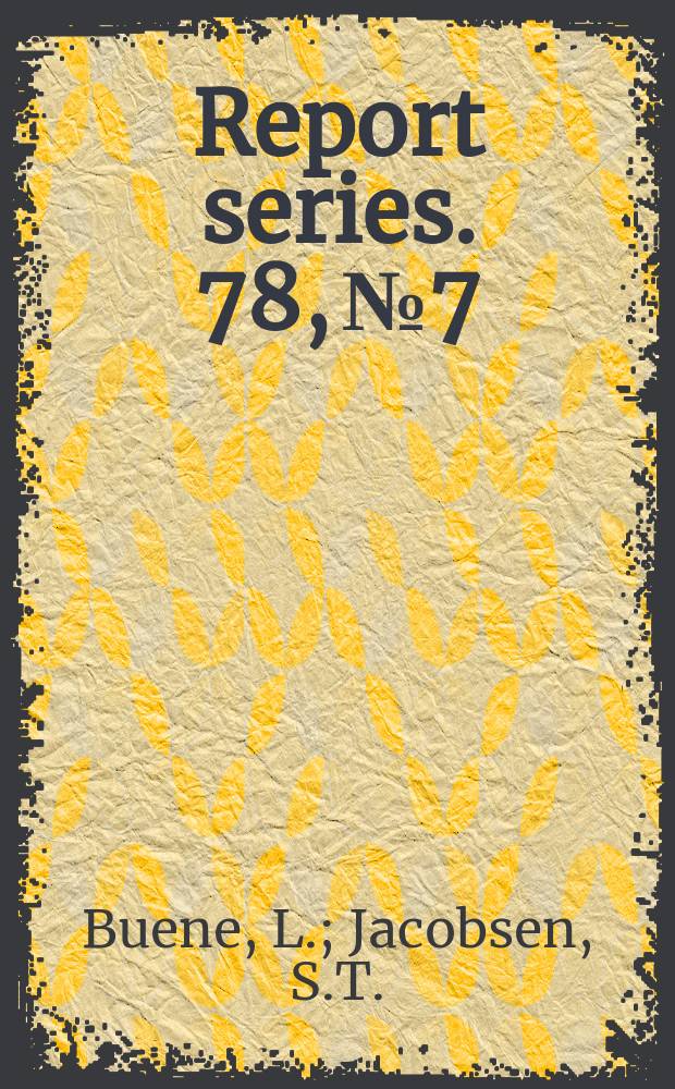 Report series. 78, №7 : Room temperature ...