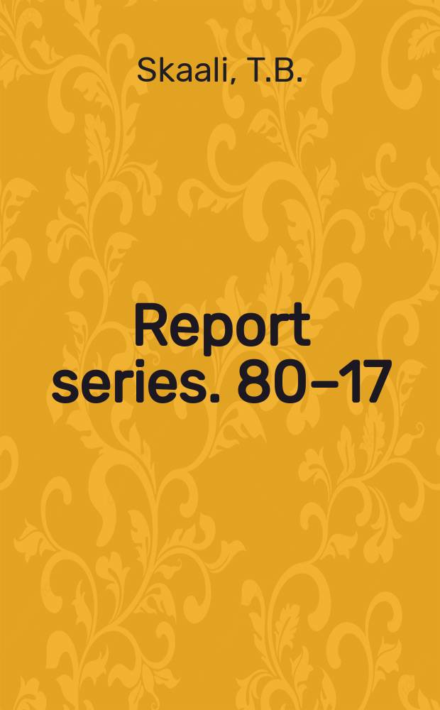 Report series. 80&ndash;17 : The SINTRAN III NODAL system