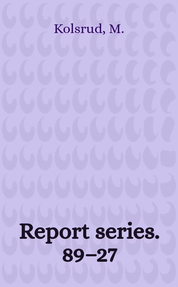 Report series. 89–27 : A comparison of two S - matrices in QED