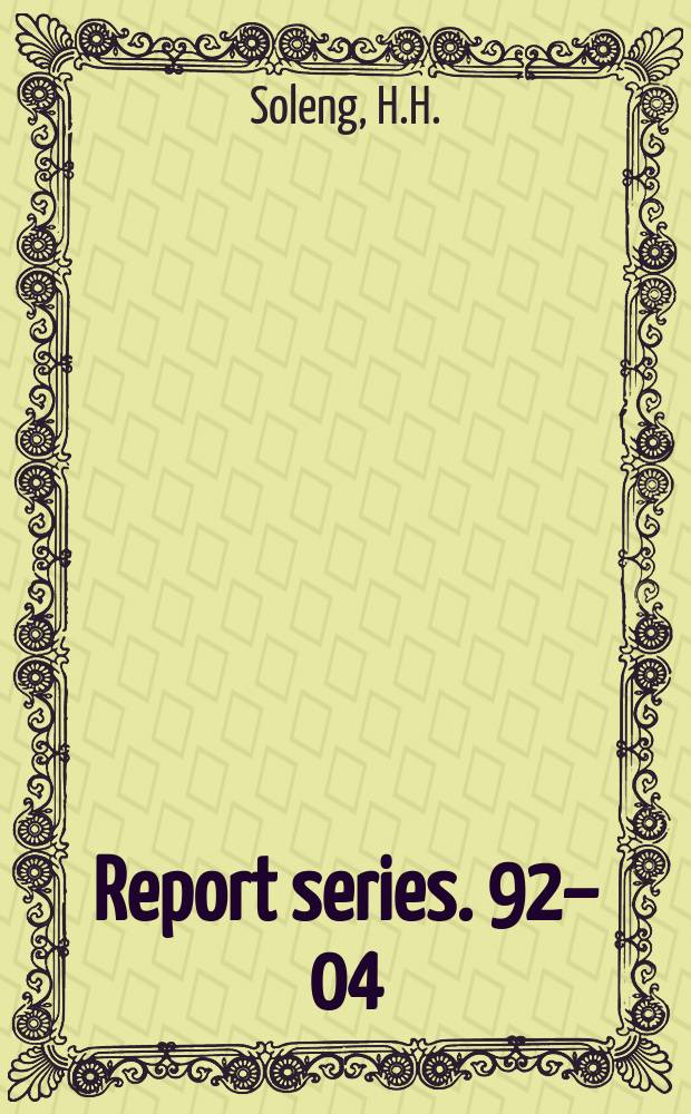 Report series. 92–04 : Creation of a time - machine ...