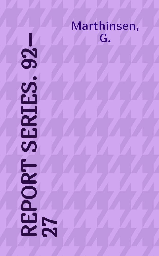 Report series. 92–27 : Om noen av de første universitetslærere ...