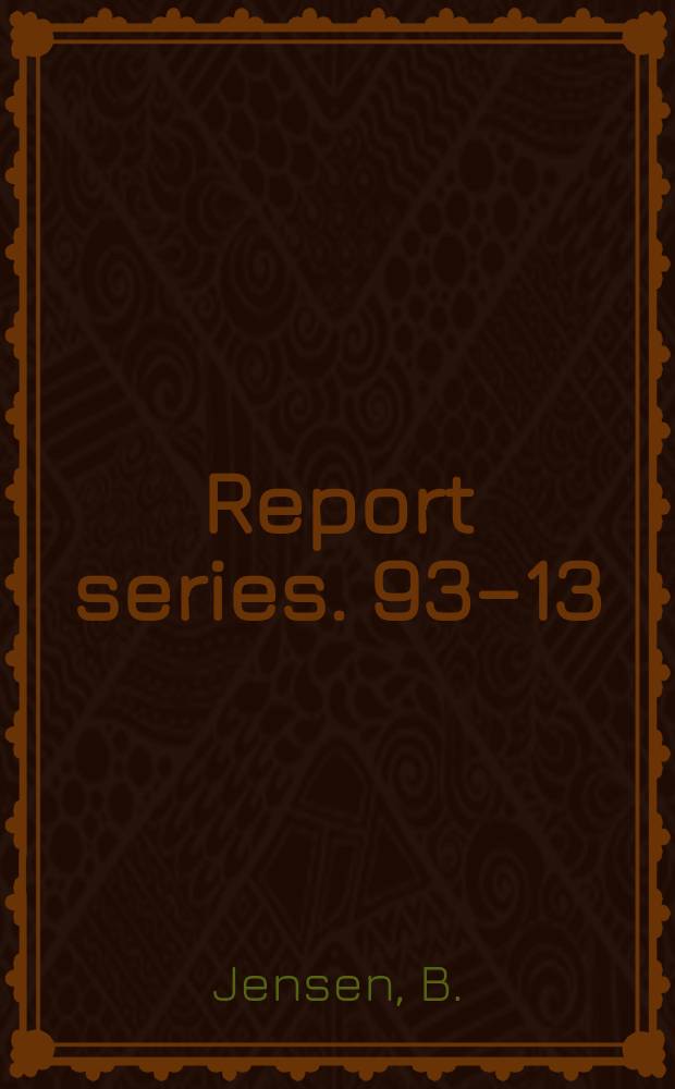 Report series. 93&ndash;13 : A rotating string