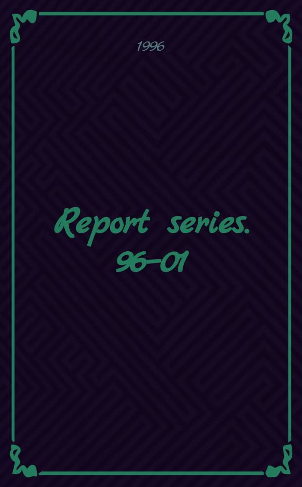 Report series. 96&ndash;01 : Intensity measurements of diffraction ...