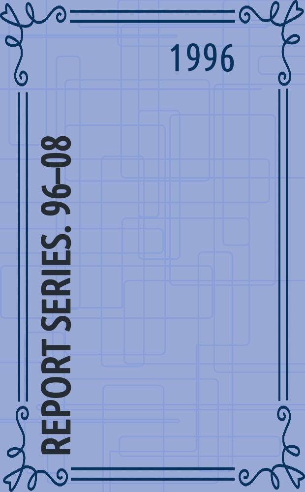 Report series. 96–08 : Signal processing and statistical analysis ...