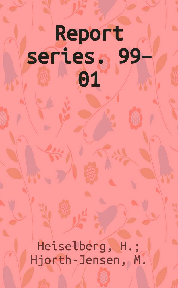 Report series. 99–01 : Phases of dense matter ...