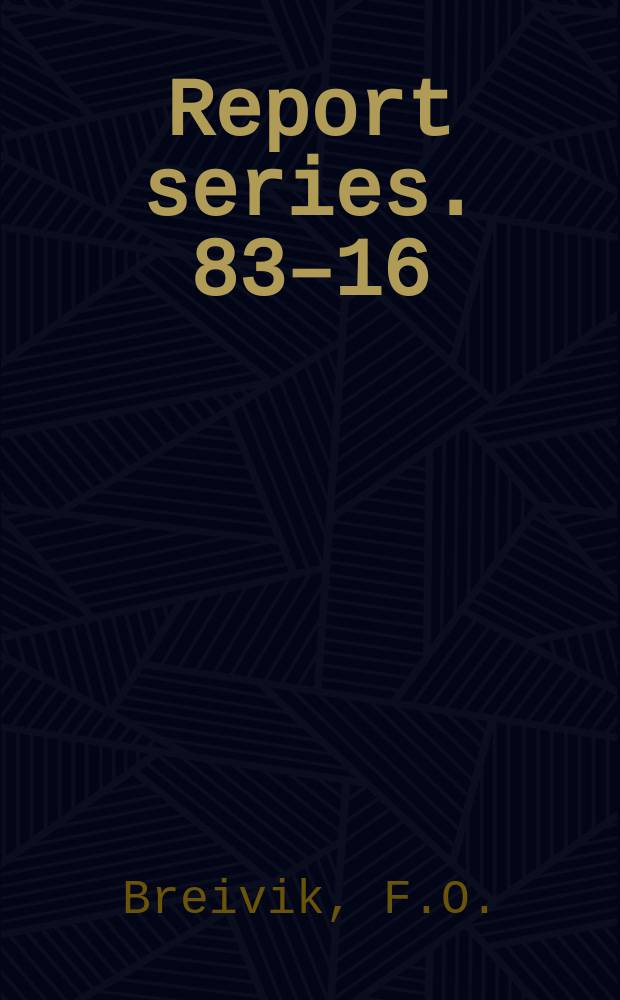 Report series. 83–16 : A study of the angular distribution of ...