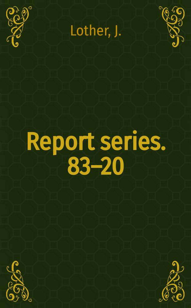 Report series. 83&ndash;20 : Uniformly moving dislocations