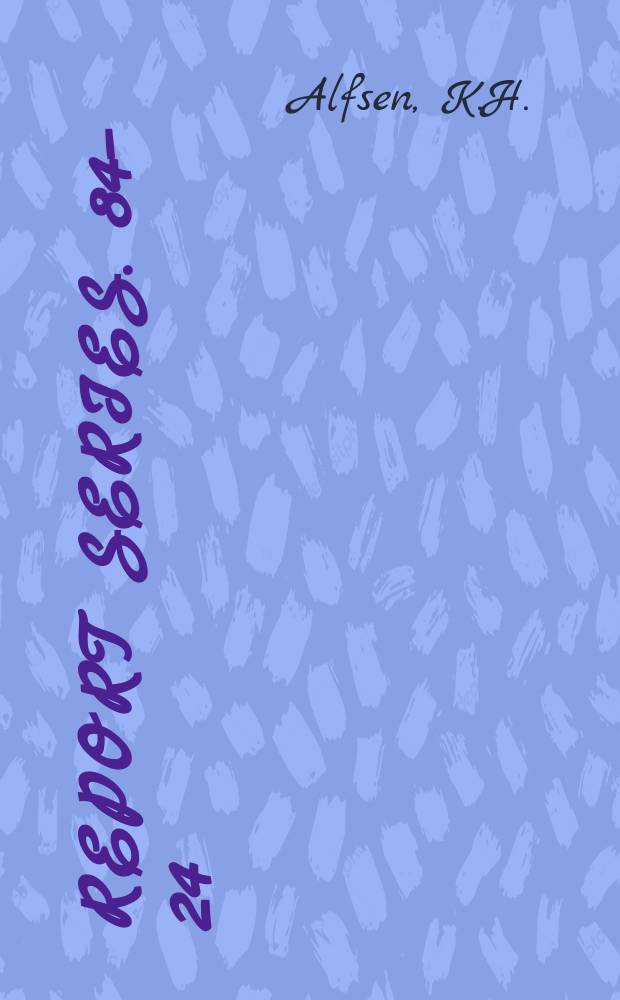 Report series. 84–24 : Nonlinear saturation of the E^x B - instability ...