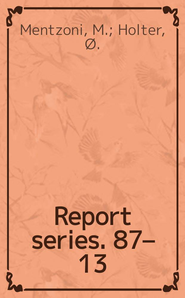 Report series. 87–13 : Computer simulation of the electron decay