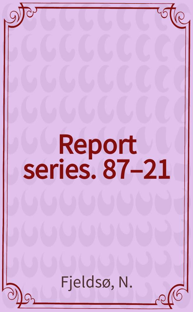Report series. 87–21 : Random walks of a quantum particle ...