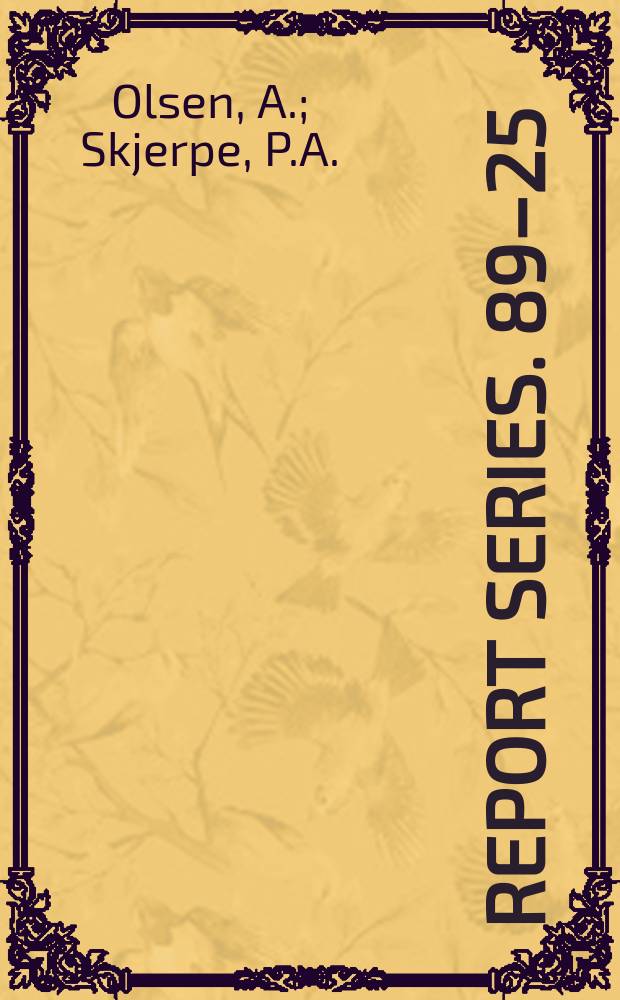 Report series. 89–25 : BASIC program for an IBM PC ...