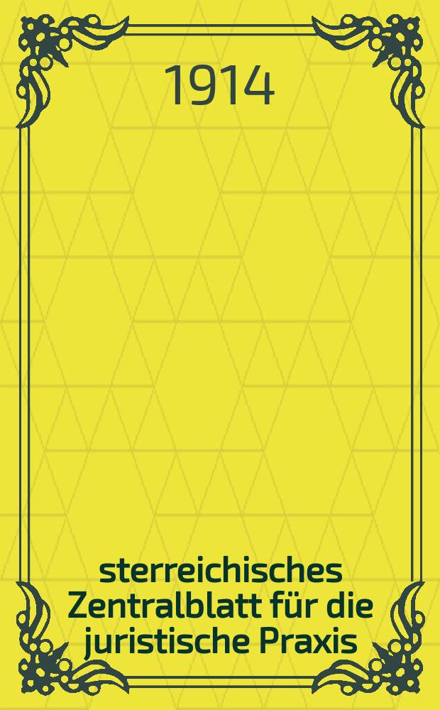 Österreichisches Zentralblatt für die juristische Praxis