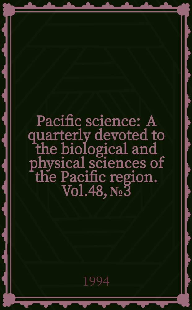 Pacific science : A quarterly devoted to the biological and physical sciences of the Pacific region. Vol.48, №3 : Nutrient limitation in the symbiotic association between zooxanthellae and reef-building corals