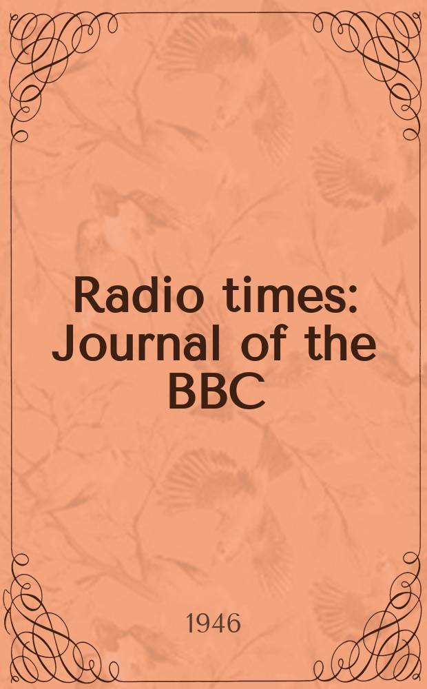 Radio times : Journal of the BBC
