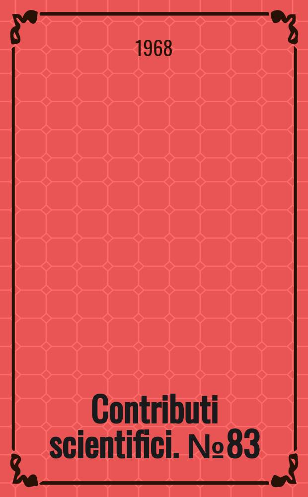 Contributi scientifici. №83 : Il collegamento dei campioni de frequenza e di tempo dell'Istituto superiore delle poste e telecomunicazioni con l'Osservatorio astronomico di Roma