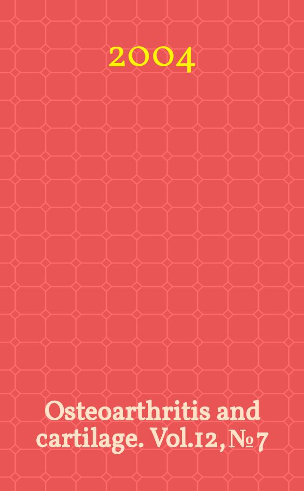 Osteoarthritis and cartilage. Vol.12, №7