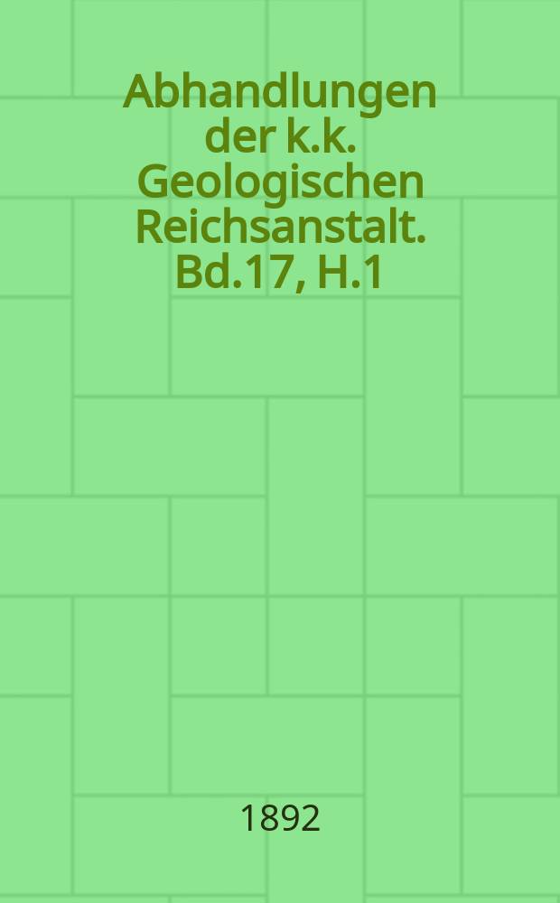 Abhandlungen der k.k. Geologischen Reichsanstalt. Bd.17, [H.1] : Über die Bivalvengattung Conchodus und Conchodus Schwageri of aus der obersten Trias der Nordalpen