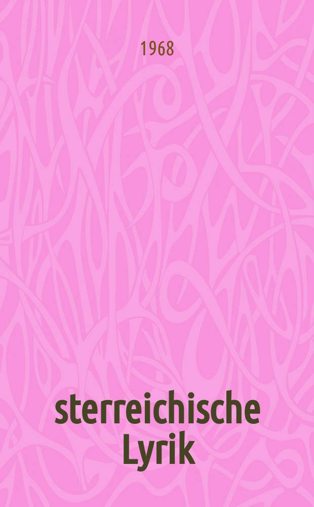 Österreichische Lyrik