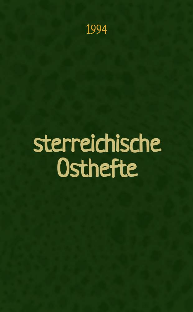 Österreichische Osthefte : Ztschr. des Österr. Ost- u. Südosteuropa- Inst. Jg.36 1994, H.3 : Bartholomäus (Jernej) Kopitar