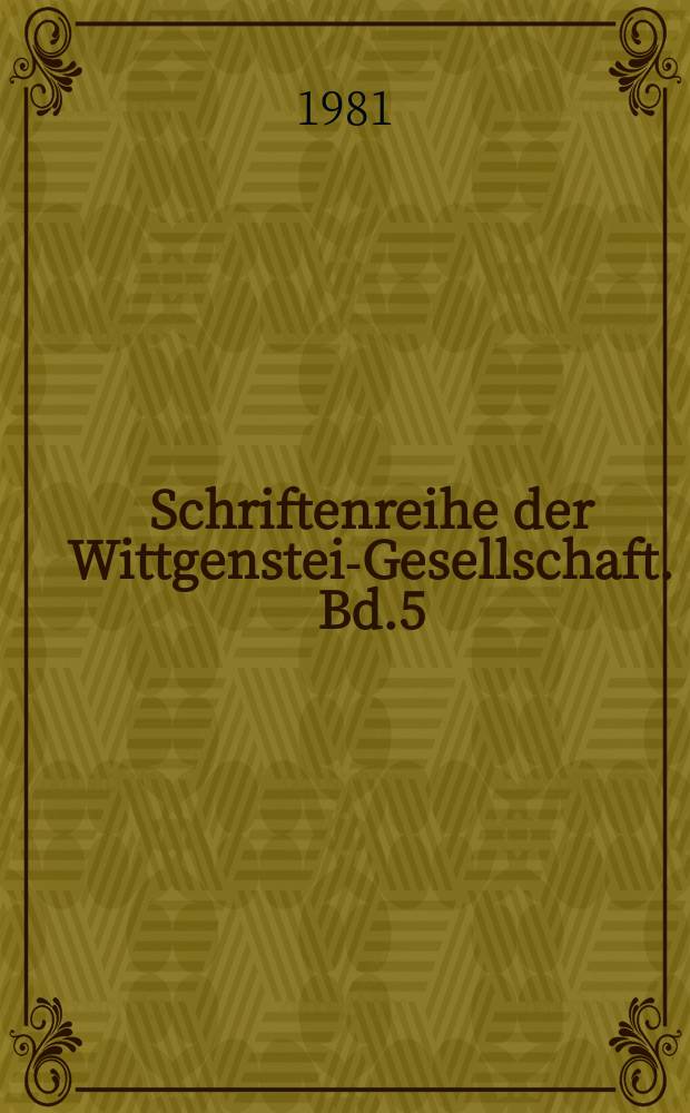 Schriftenreihe der Wittgenstein- Gesellschaft. Bd.5 : Sprache und Erkenntnis als soziale Tatsache