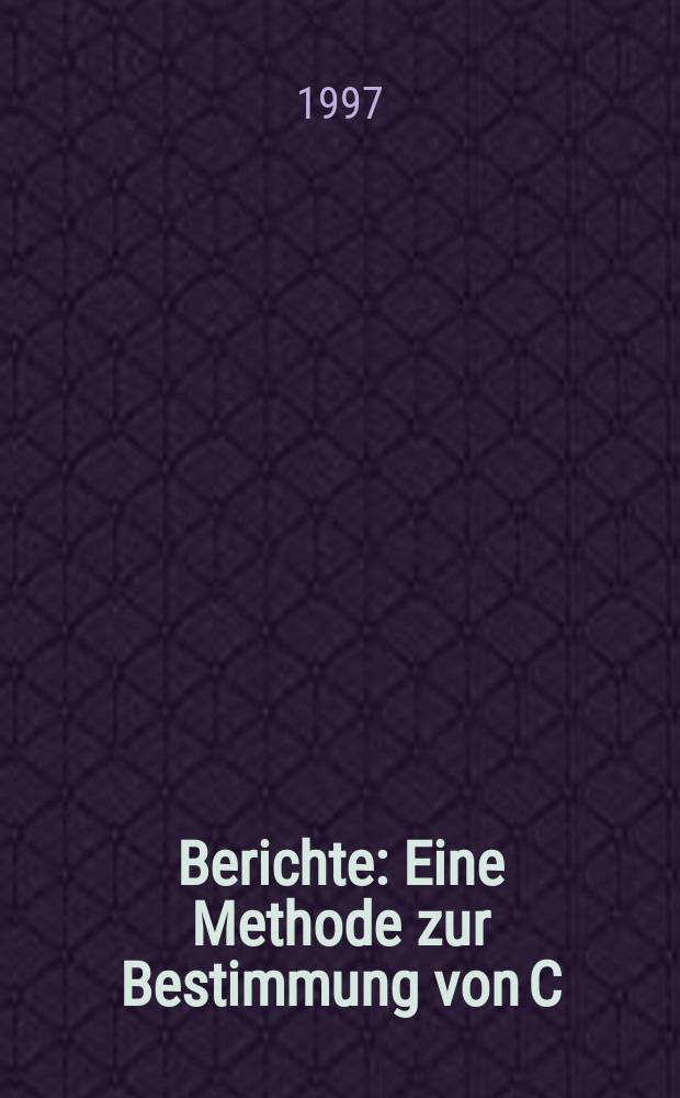 Berichte : Eine Methode zur Bestimmung von C/N - Pools und Enzymaktivitäten in Korngroßenfraktionen