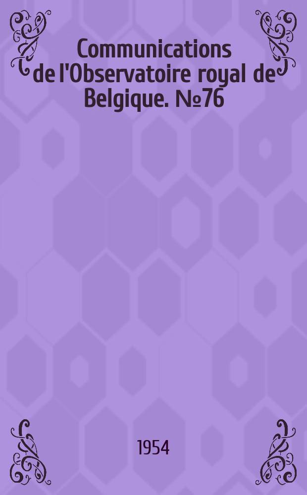 Communications de l'Observatoire royal de Belgique. №76 : Une détermination de rayons de 8 Cephei