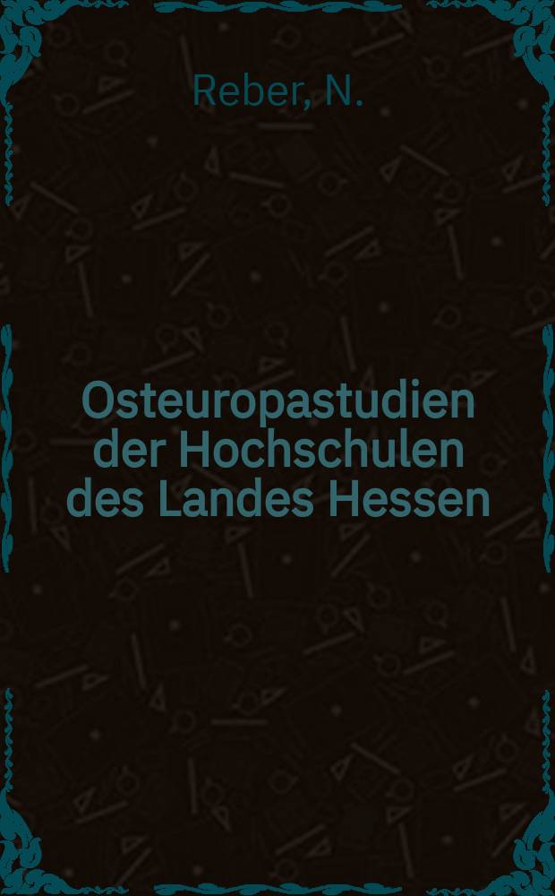 Osteuropastudien der Hochschulen des Landes Hessen : Hrsg. von der Arbeitsgemeinschaft für Osteuropaforschung der Philipps- Univ. Marburg. Bd.6 : Studien zum Motiv des Doppelgängers bei Dostoevskij und ETA Hoffmann