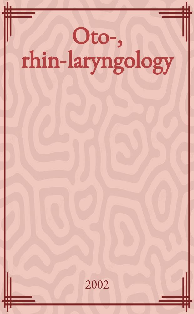 Oto-, rhino- laryngology : Section XI of Excerpta medica. Vol.77, №5