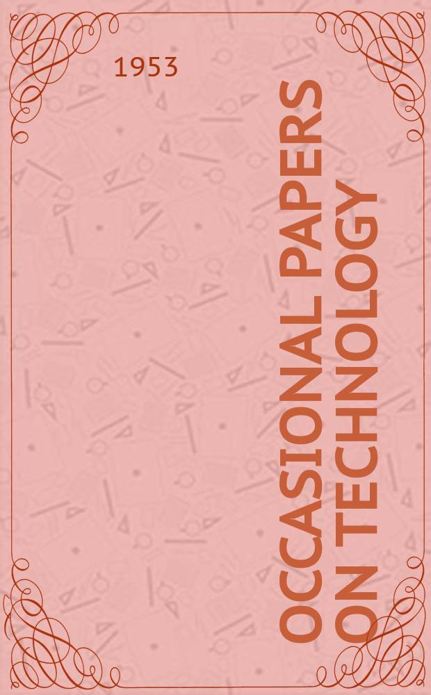 Occasional papers on technology