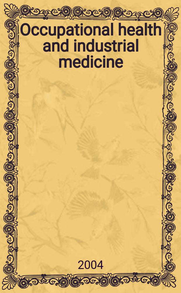 Occupational health and industrial medicine : Section 35 [of] Excerpta medica. Vol.50, №3