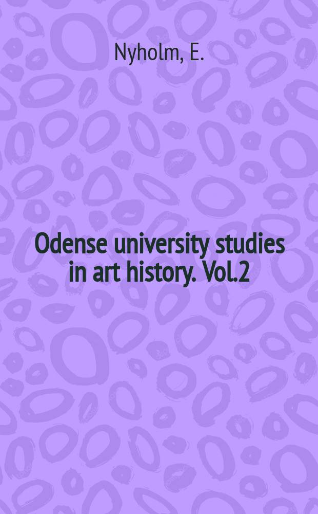 Odense university studies in art history. Vol.2 : Arte eteoria del manierismo
