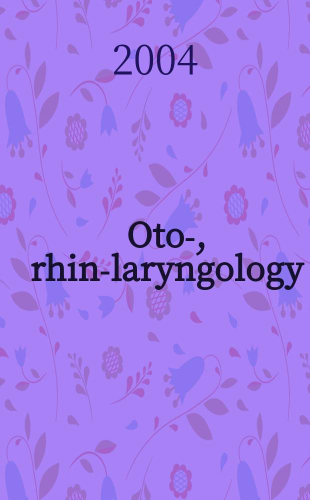 Oto-, rhino- laryngology : Section XI of Excerpta medica. Vol.82, №3