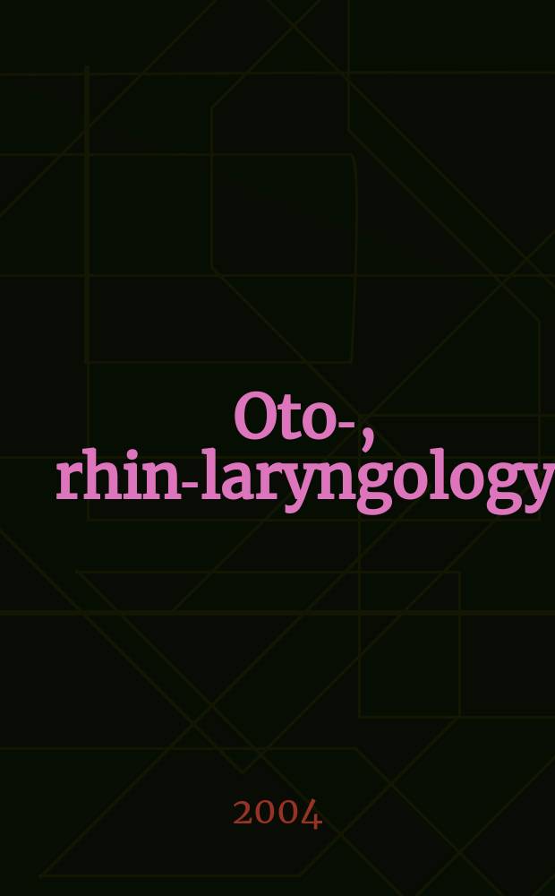Oto-, rhino- laryngology : Section XI of Excerpta medica. Vol.81, №5
