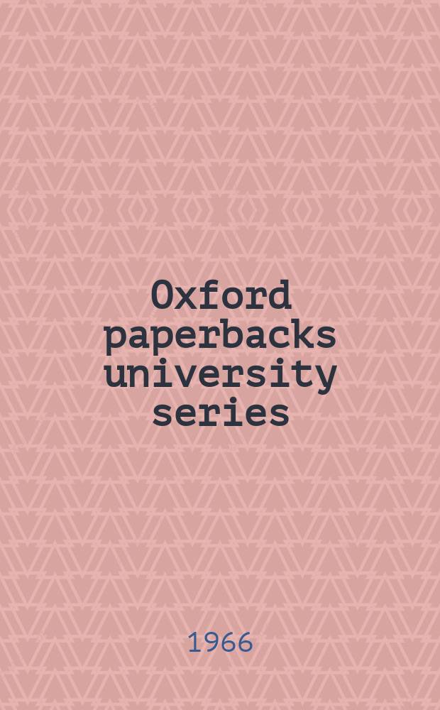 Oxford paperbacks university series