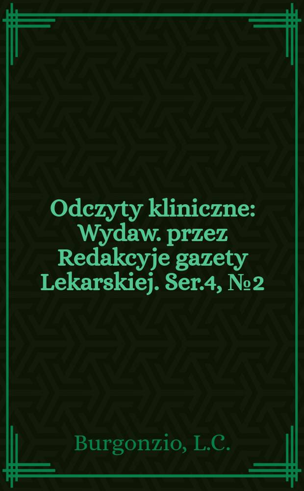 Odczyty kliniczne : Wydaw. przez Redakcyje gazety Lekarskiej. Ser.4, №2(38) : Technika hydroterapii