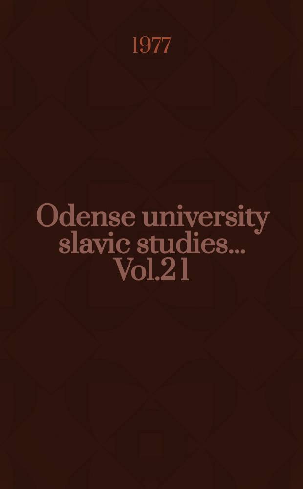 Odense university slavic studies... Vol.2[1] : Интонация повествовательного предложения в русском языке