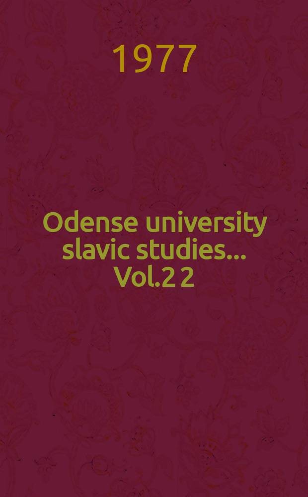 Odense university slavic studies... Vol.2[2] : Интонация повествовательного предложения в русском языке