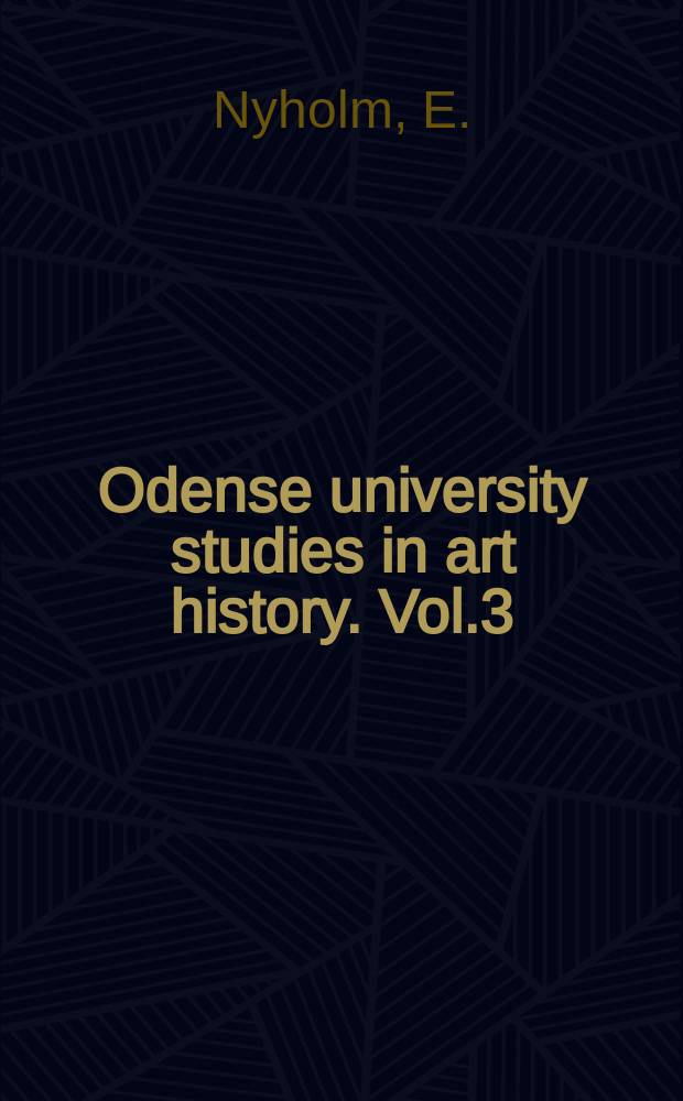 Odense university studies in art history. Vol.3 : Arte eteoria del manierismo