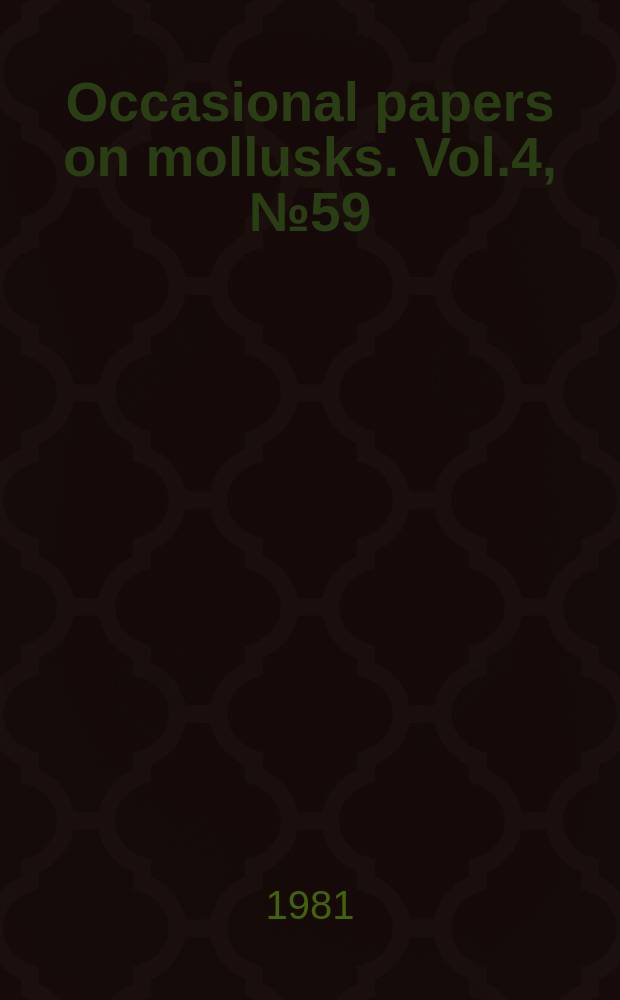 Occasional papers on mollusks. Vol.4, №59 : Oxychilus (Drouetia) agostinhoi new species...