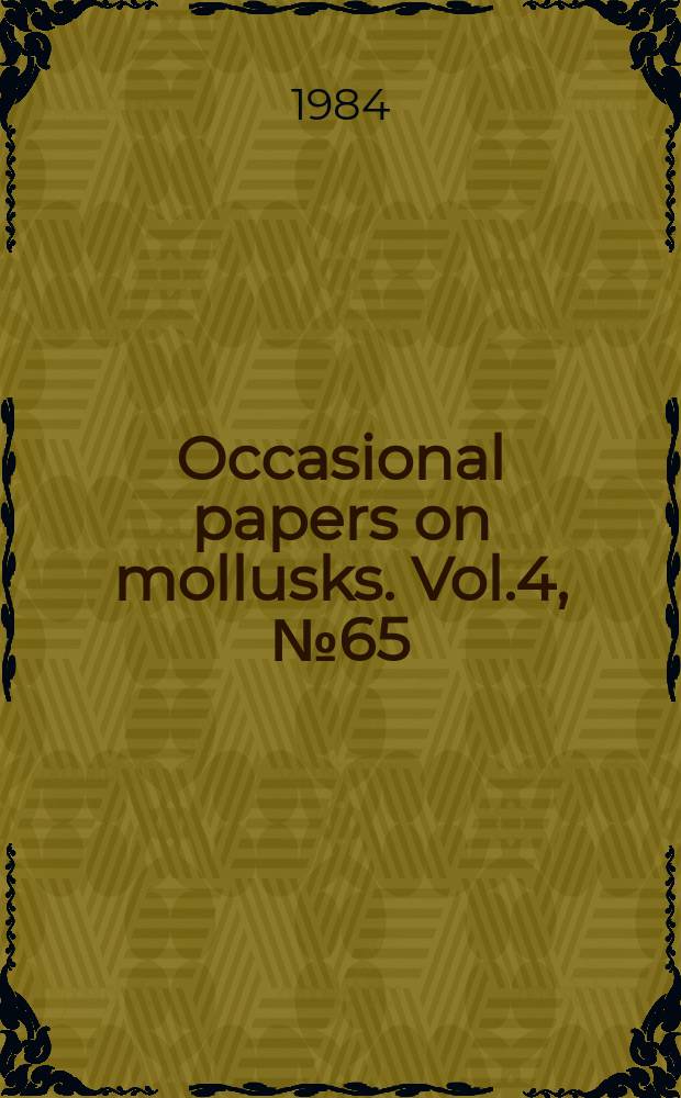 Occasional papers on mollusks. Vol.4, №65 : Notes on Acutitectonica...