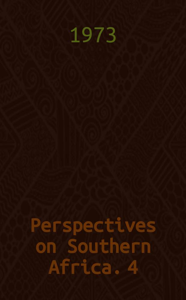 Perspectives on Southern Africa. 4 : Tales from Southern Africa
