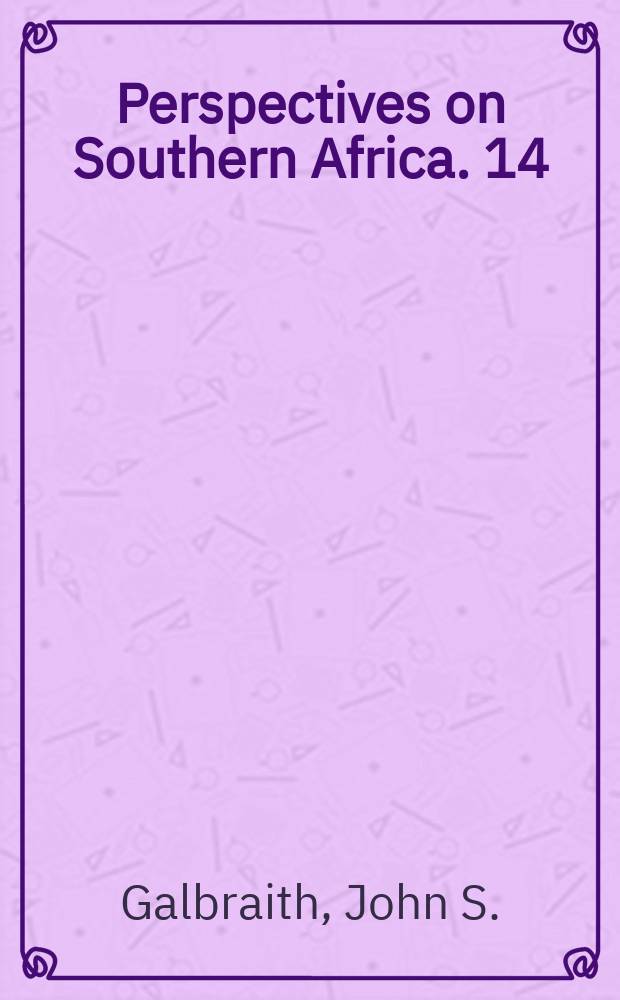 Perspectives on Southern Africa. 14 : Crown and charter