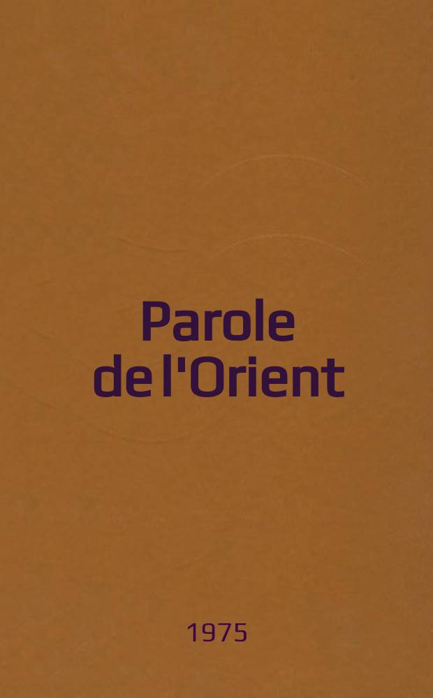 Parole de l'Orient