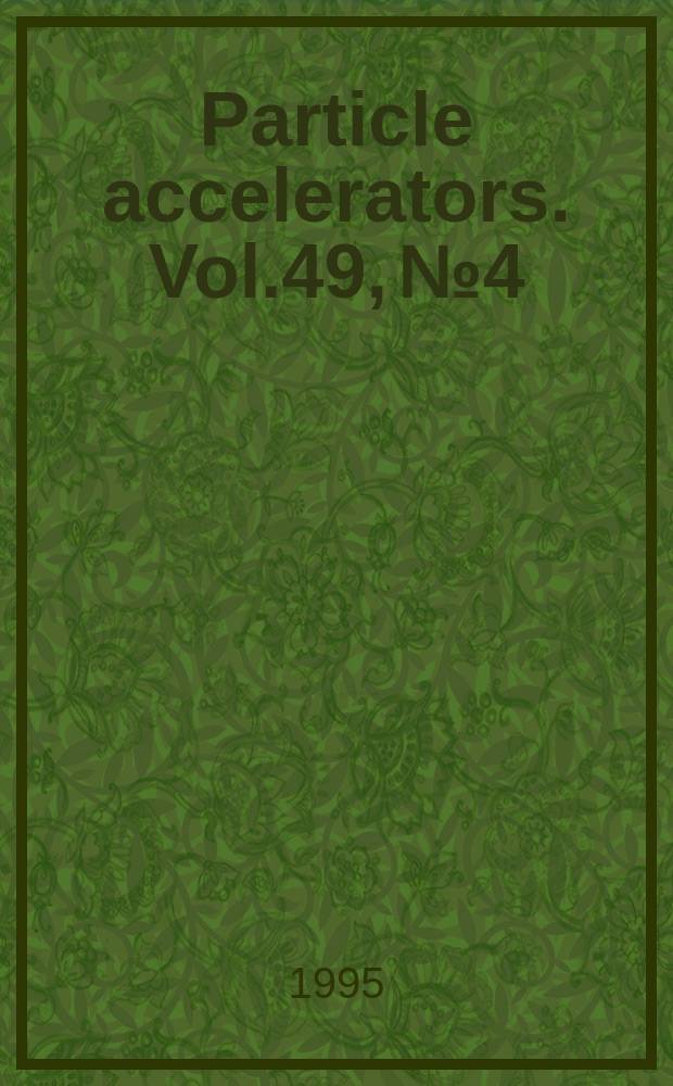 Particle accelerators. Vol.49, №4 : Analytic solution of particle motion in a double rf system. Analytical description of particle motion in radio-frequency photo-injectors